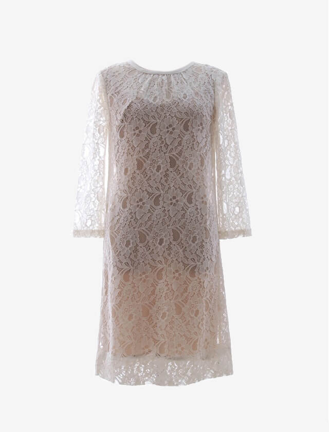 Erin Erin Fetherston エリン 総レース ホワイト ワンピース Pomps