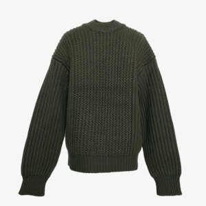 JIL SANDER ジルサンダー カーキ WOOL OVERSIZE SWEATSHIRT ウール生地 オーバーサイズ ニット スウェットシャツ J21GU0003J40045