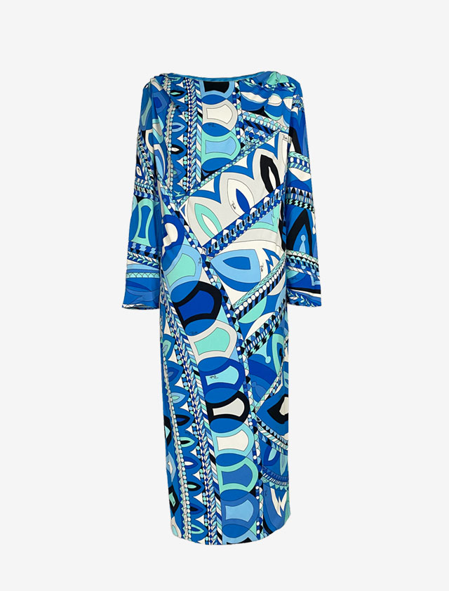 エミリオプッチ (EMILIO PUCCI) レディース ワンピース ドレス ブルー ...