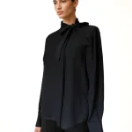 BOTTEGA VENETA ブラック シルクボウタイシャツ 38 未使用