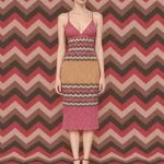 MISSONI ミッソーニ ピンク×オレンジ レースニットドレス サイズ38
