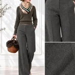 Stella McCartney ウールワイドストレートパンツ 38 着用イメージ